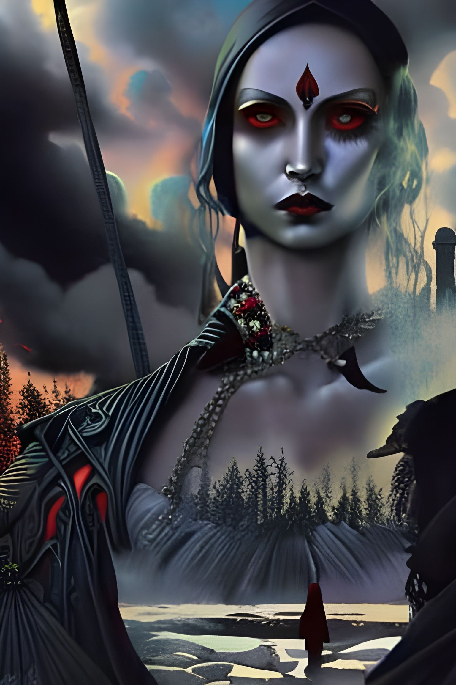 Gorgeous Goth Girl Portrait in Gothic Horror Style