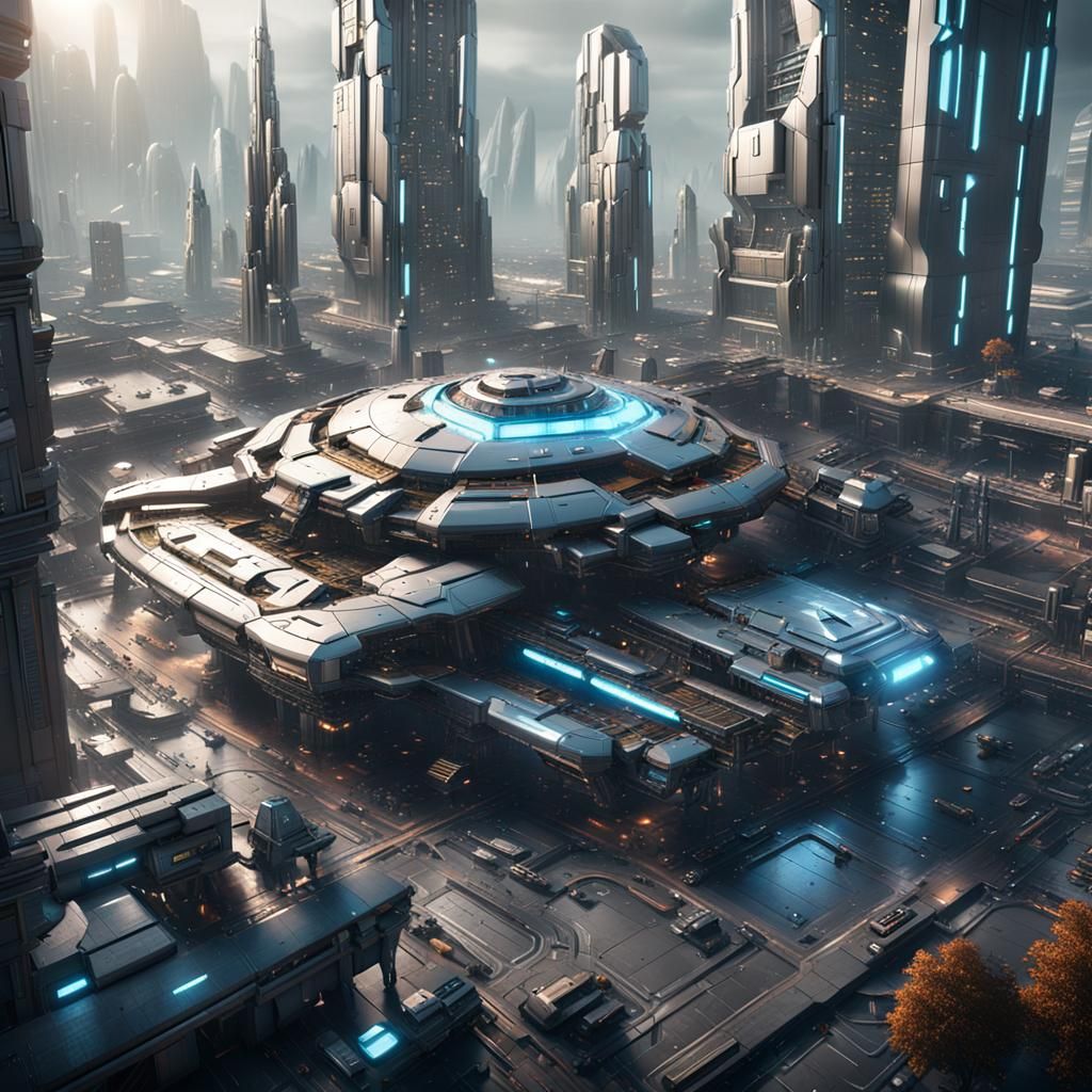 Futuristic City Ground Level Shot in 8K
