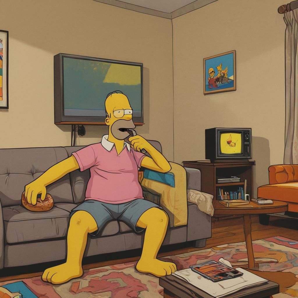 Homer Simpson in Andy Warhol Pop Art Style