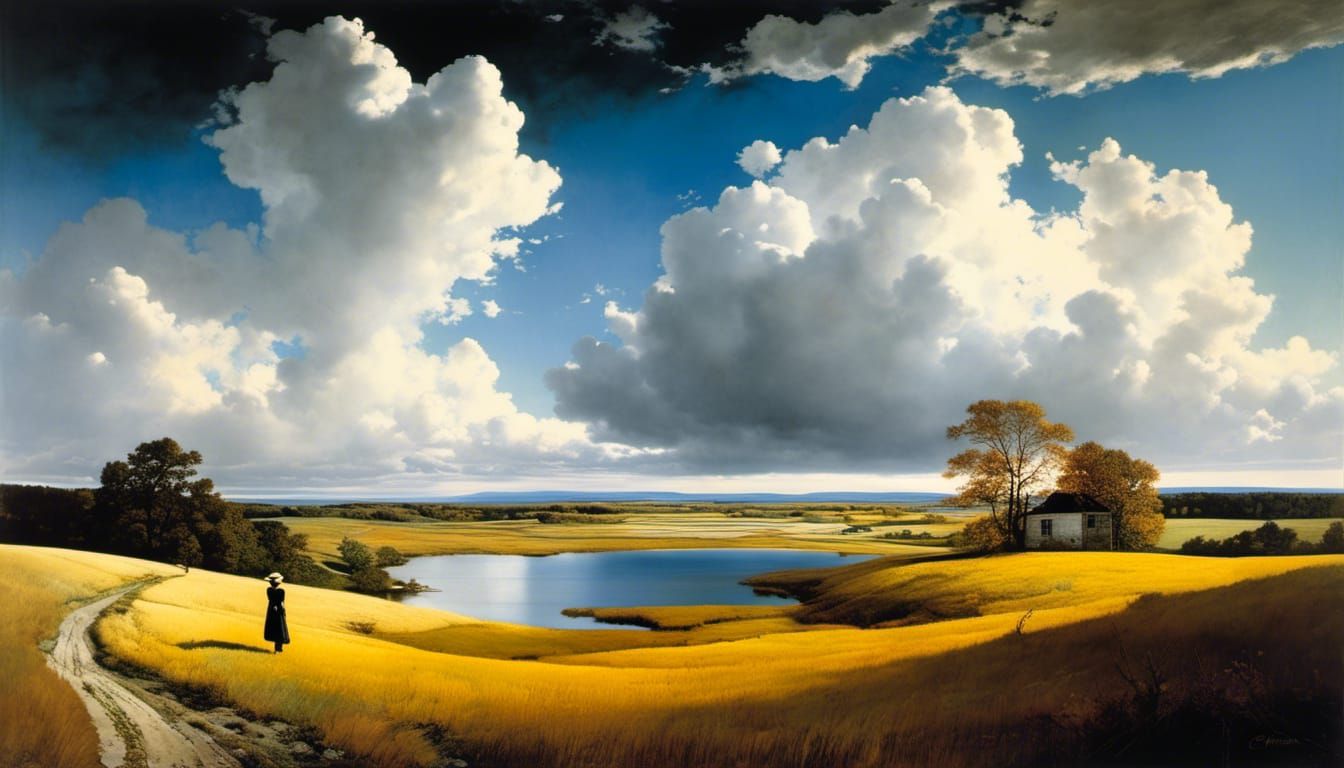 Desolate Landscape Inspired by Wyeth's Christina's World