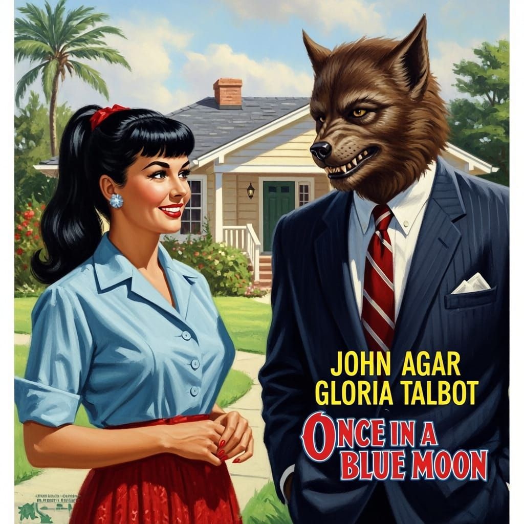 Vintage Americana Werewolf Movie Poster Art