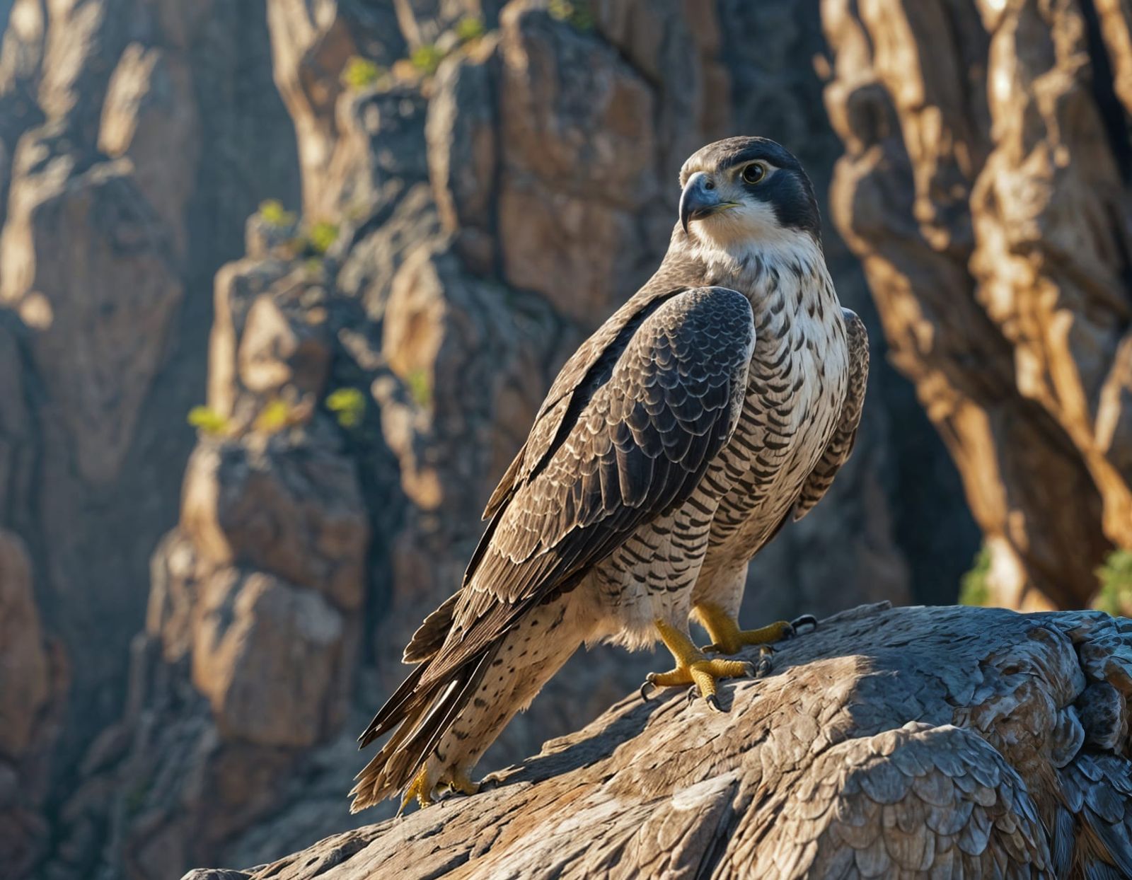 Peregrine Falcon Close-up in 3D Game Style