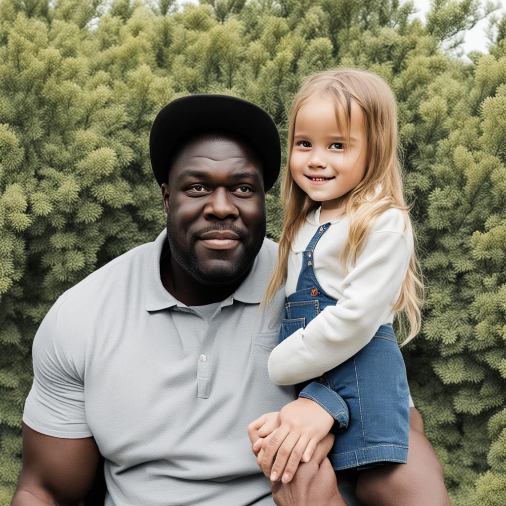 Contrasting Portrait: Man and Girl Together