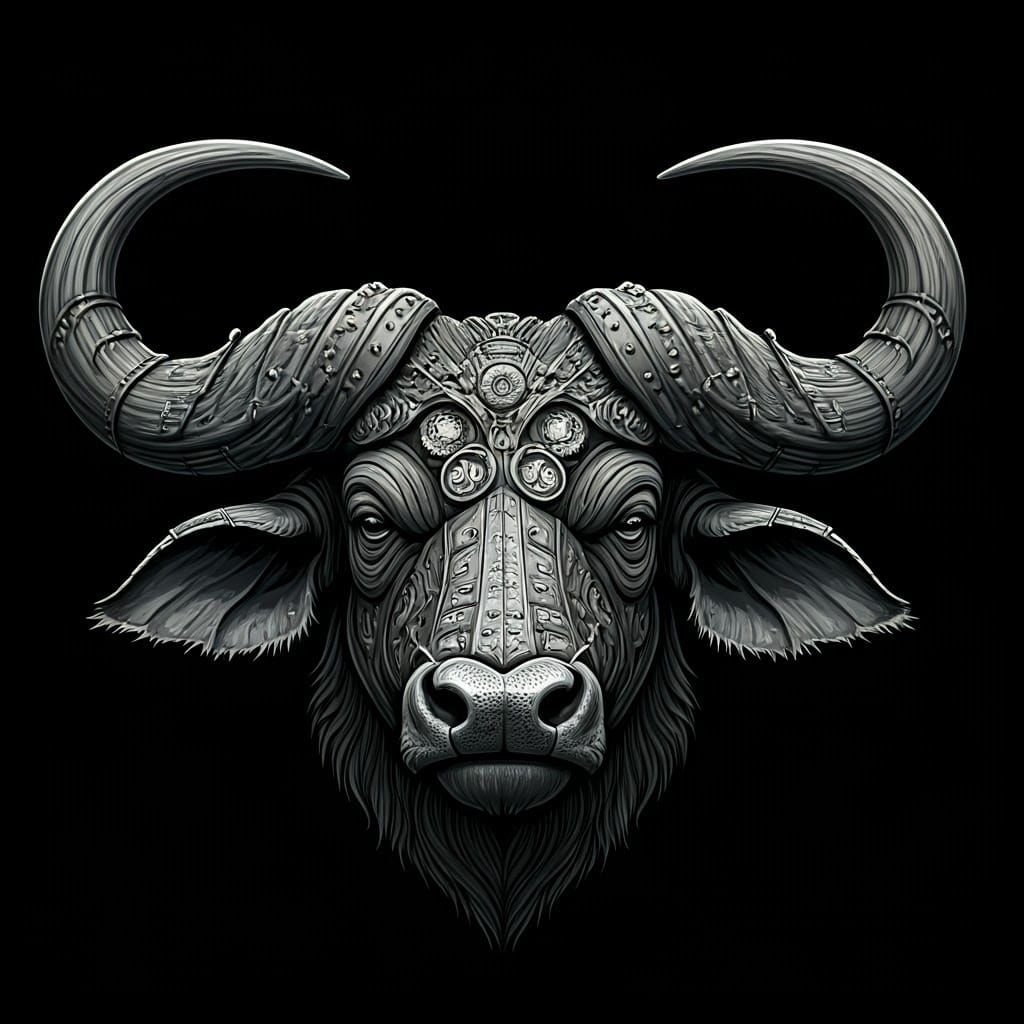 Steampunk Buffalo Head with Intricate Mechanical Elements