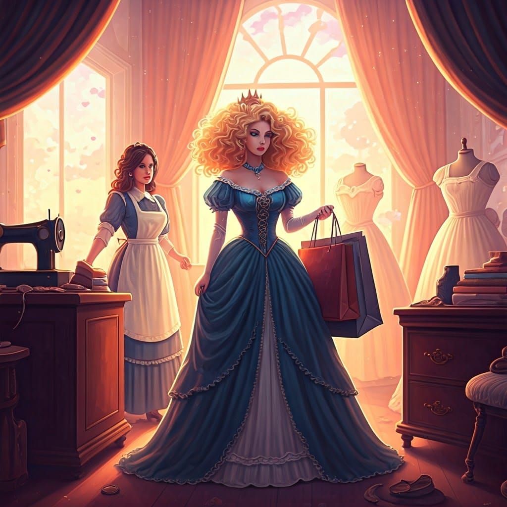 Evil Princess Shopping in a Pastel Dreamscape
