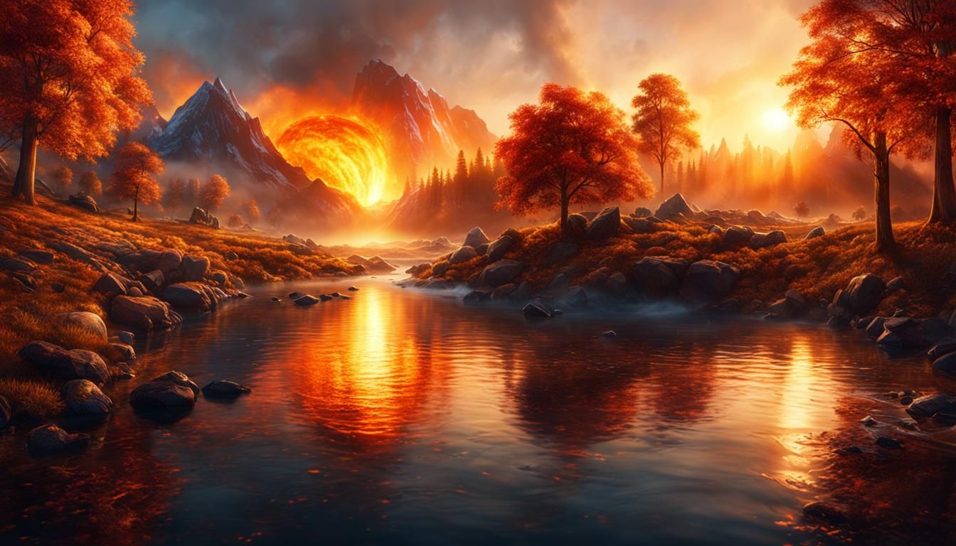 Harmonious Environmental Concept Art in Photorealistic Wide-...