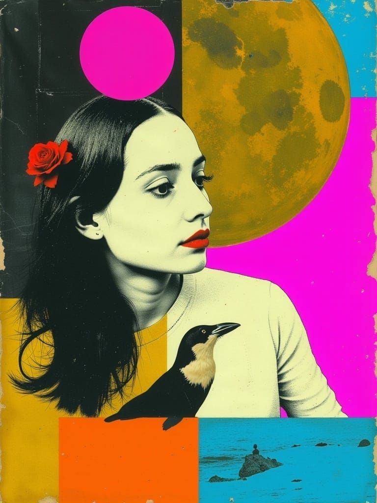 Geisha with Flowers: Magical Realism Fashion Sketch