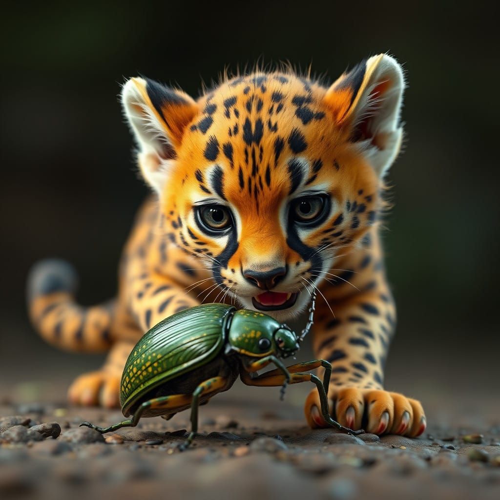 Mischief in the Wild: A Cheetah Cub's Stealthy Stance