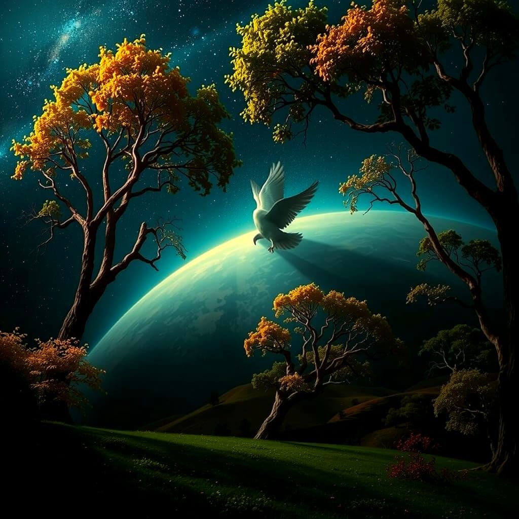 Golden Autumn Trees Under Radiant Light