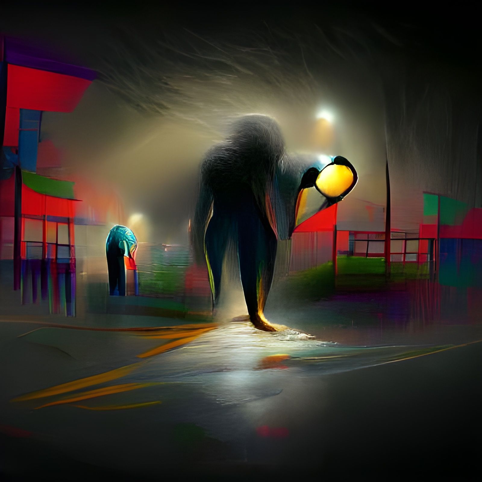 Man at under the street light