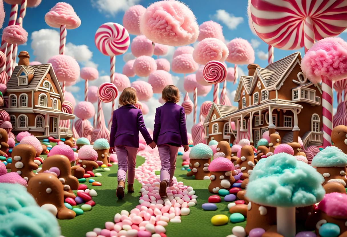 Children in a Fantasy Candy Wonderland