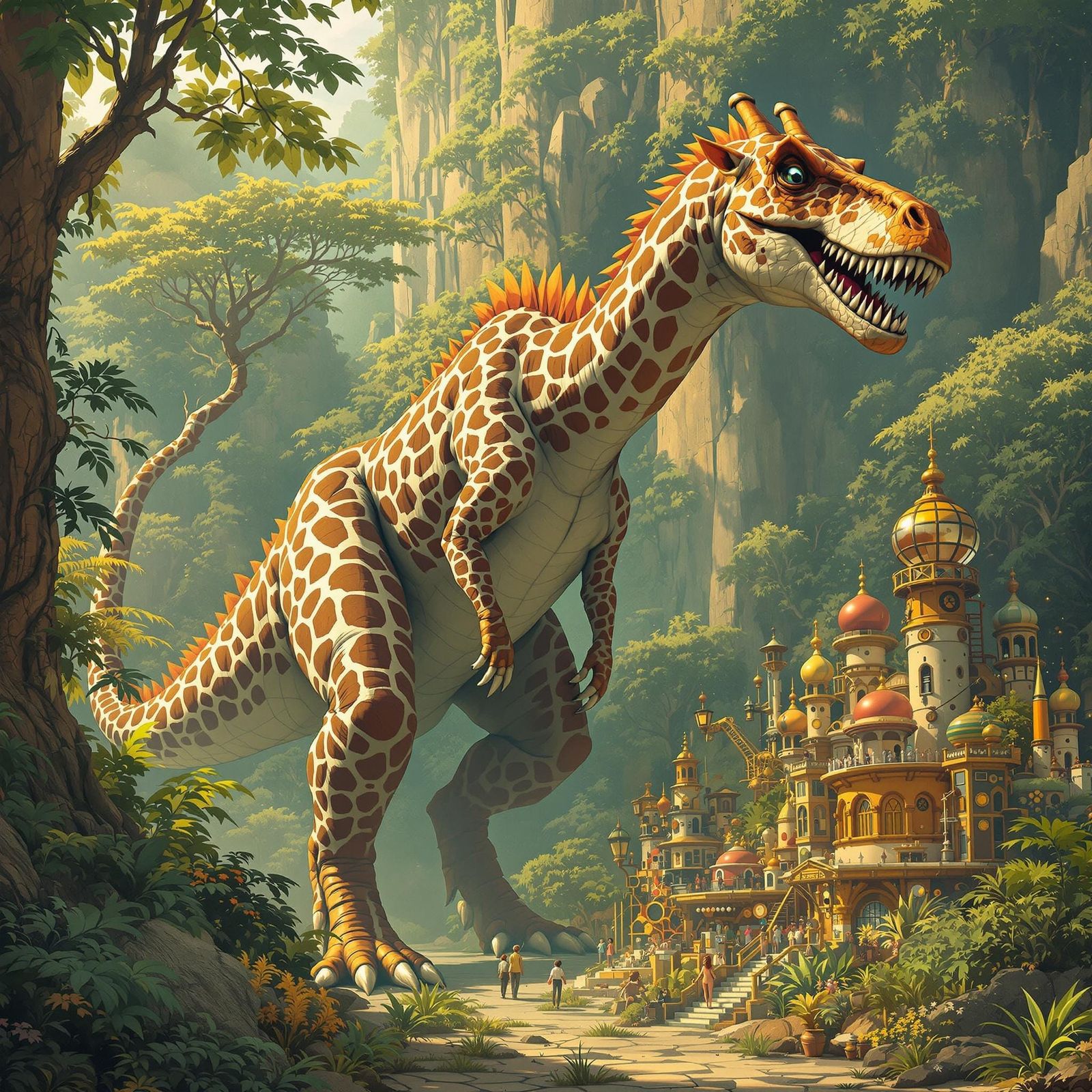Majestic Prehistoric Steampunk Giraffe
