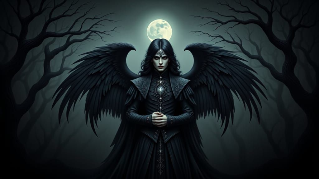 Sinister Gothic Scene with Pale Figures