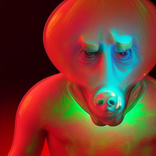 Holographic Pigman in Cosmic Astral Illustration