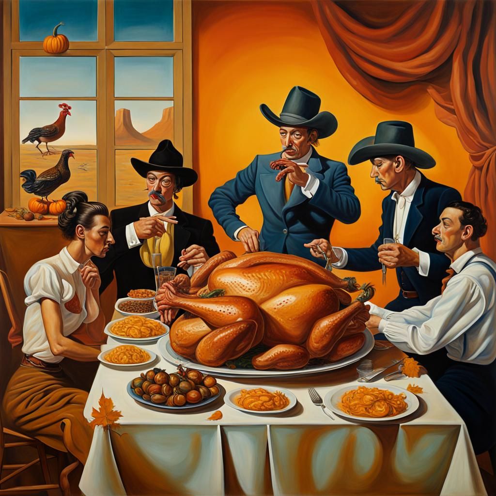 Surreal Thanksgiving Dinner with Cowboys and Dancers