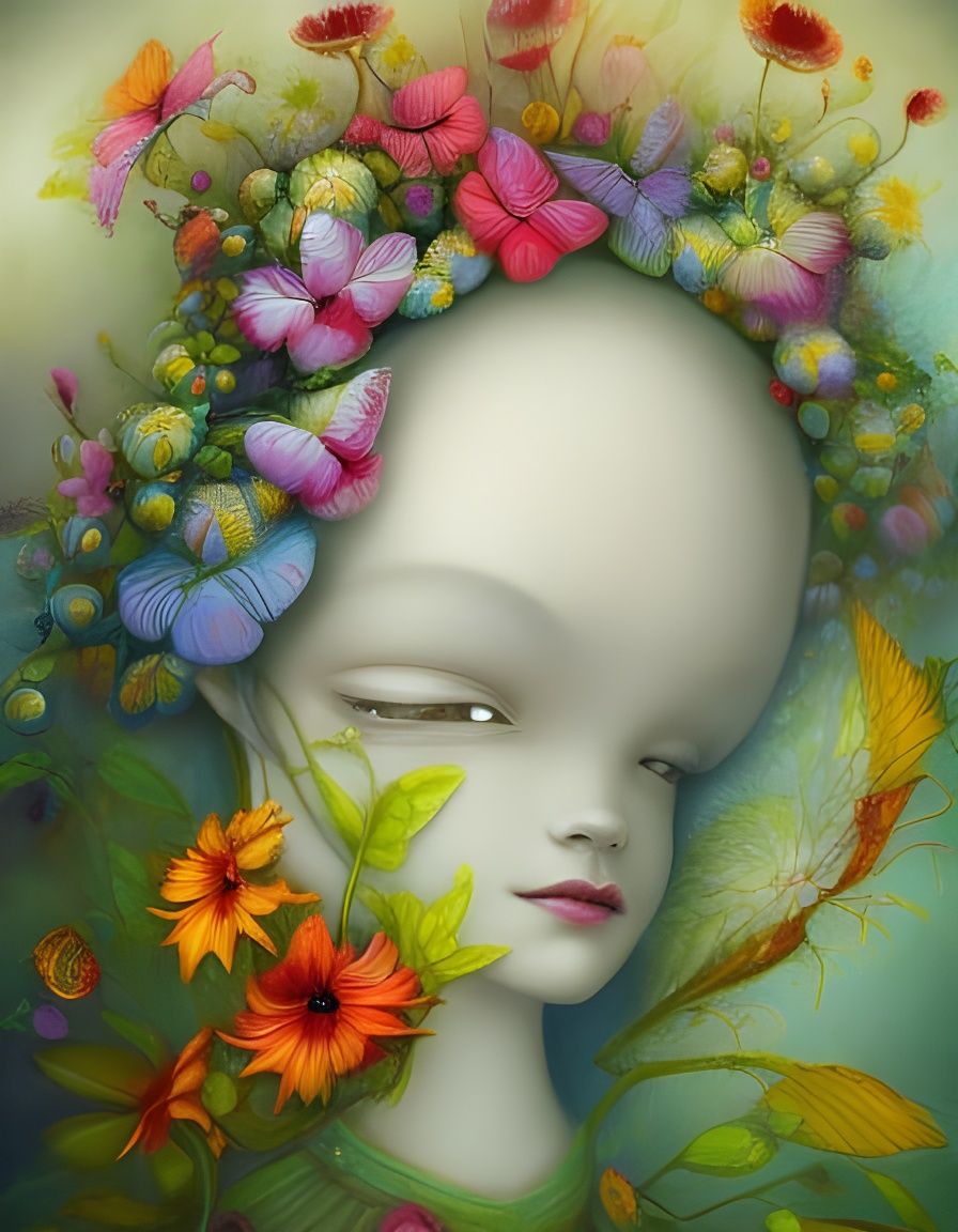Fantasy Flowerpeople Diorama in Hyperrealistic 3D