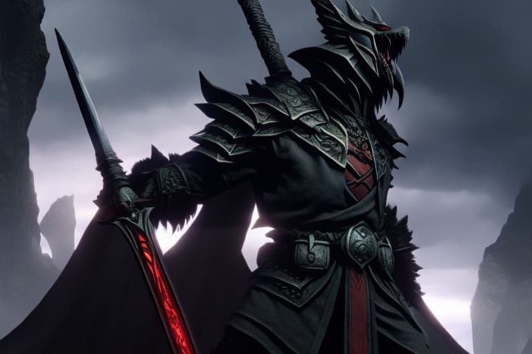 Scarred Monster Hunter with Katana at Primordial River