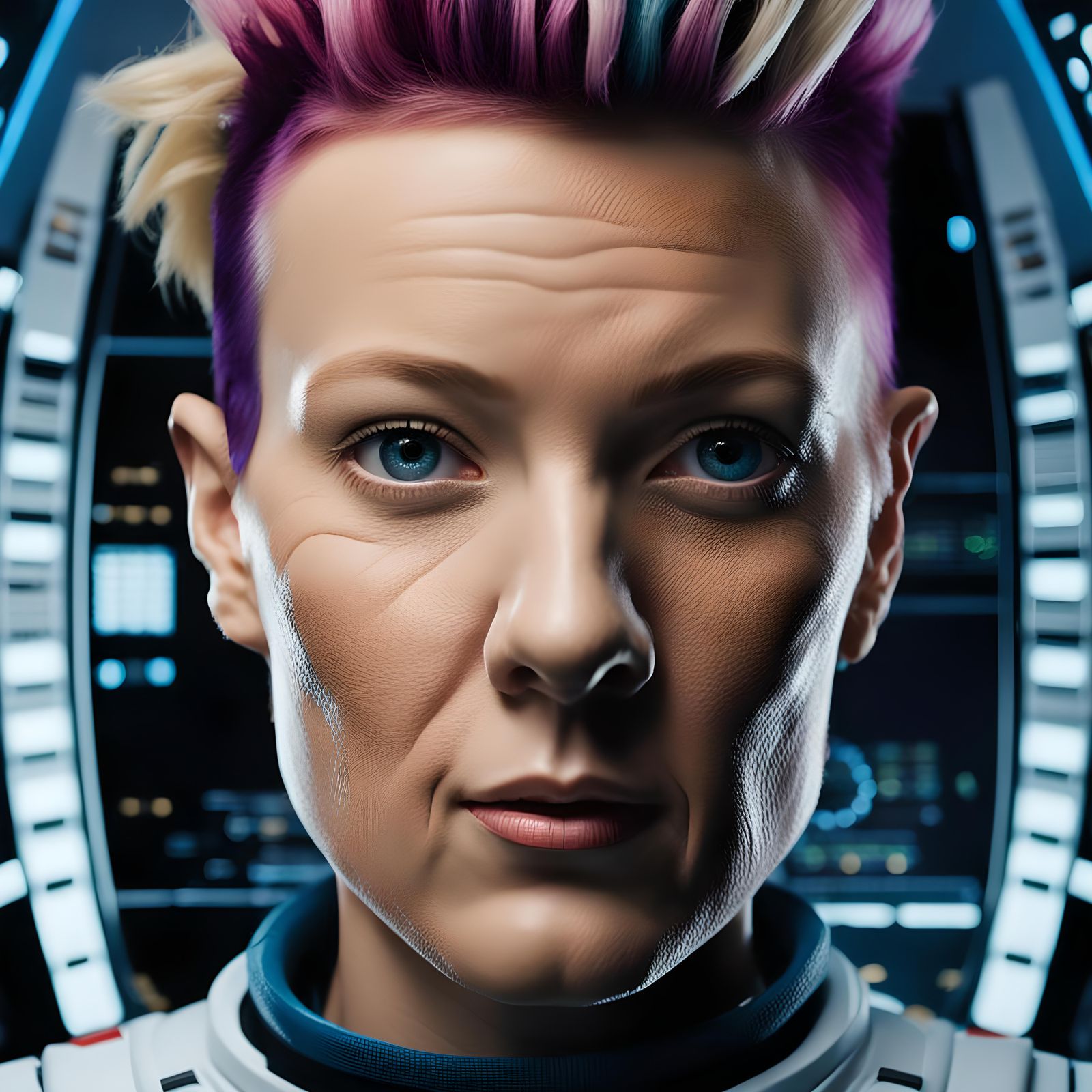 Woman with Mohawk Portrait in Professional Studio Lighting