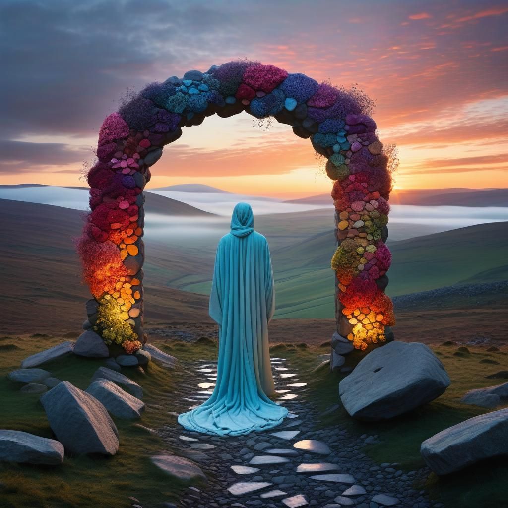 Ethereal Traveller in Mystical Stone Garden