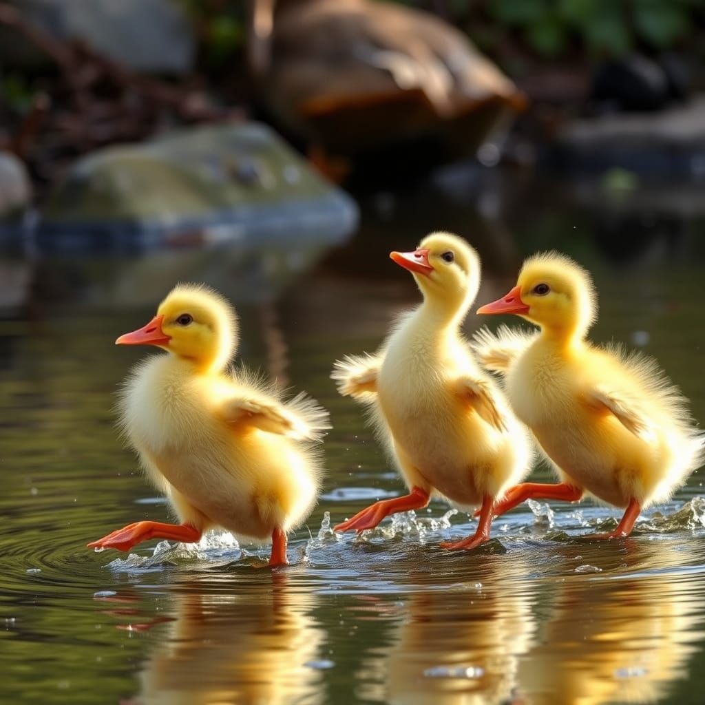Whimsical Dancing Ducklings: An AI Interpretation