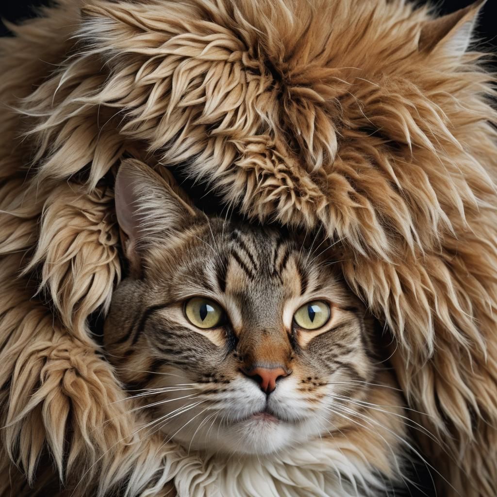 Cat and Owner Playful Portrait with Bokeh