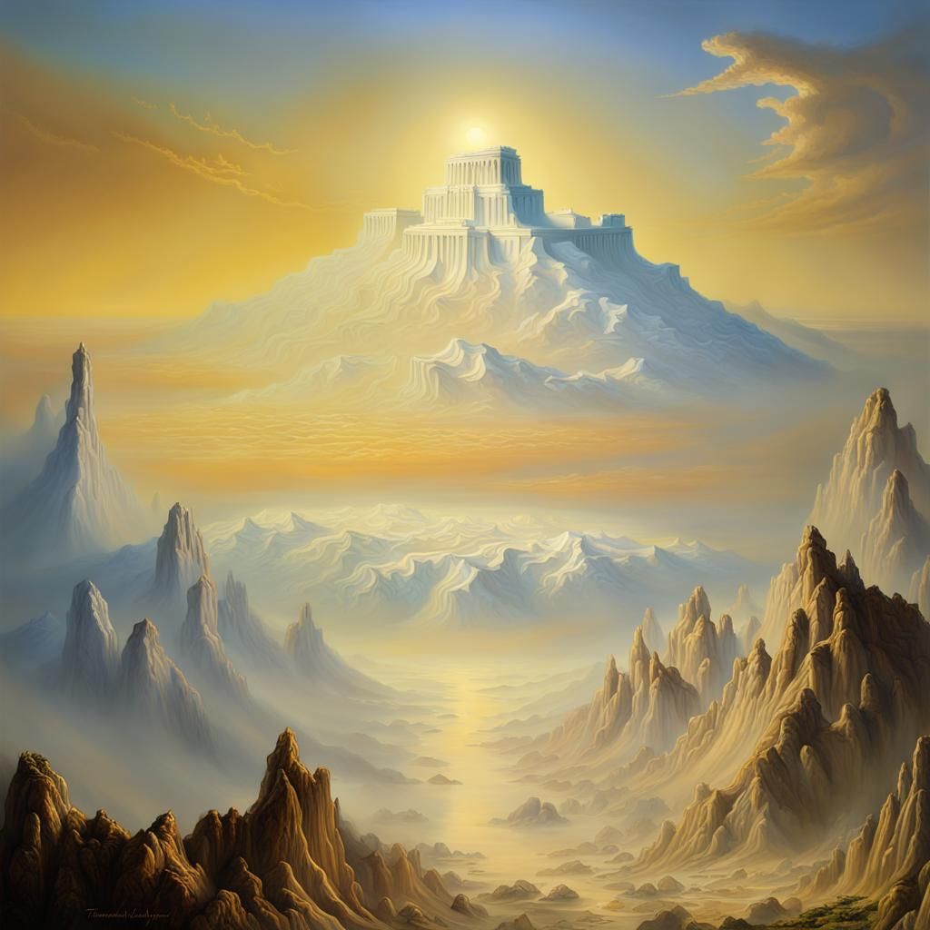 Surreal Mount Olympus at Dawn: A Digital Masterpiece
