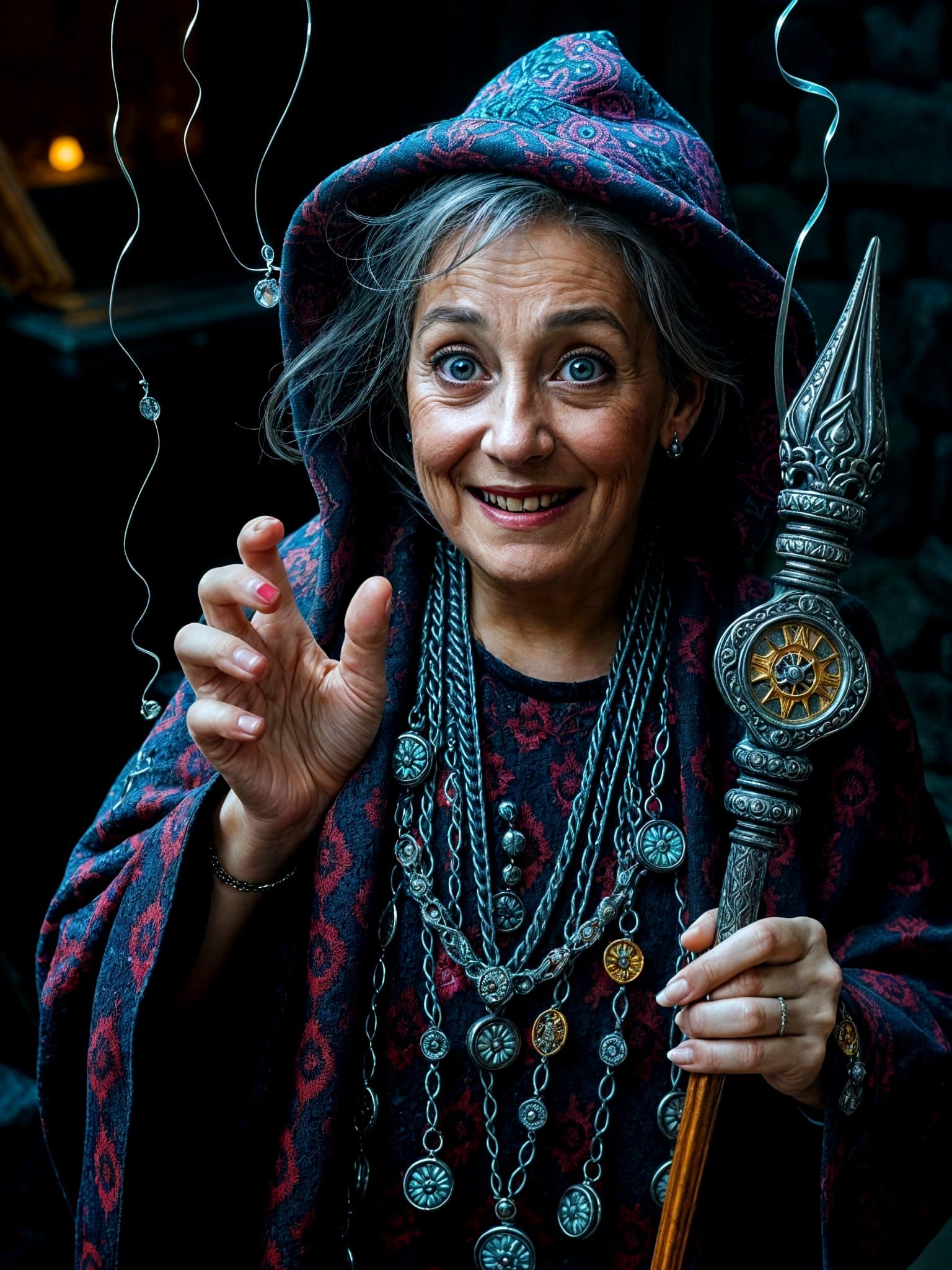 Wizard Weaves Memories in Enchanted Castle Chamber