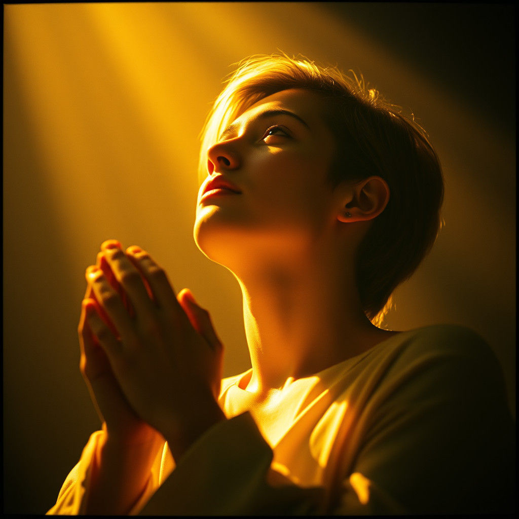 Person Bathed in Golden Light: Cinematic Film Still