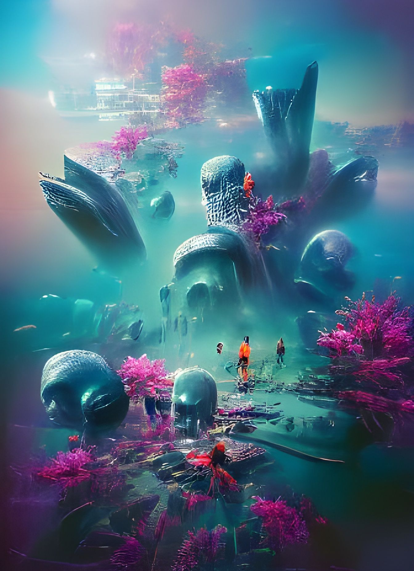 Underwater Alien Empire Digital Illustration