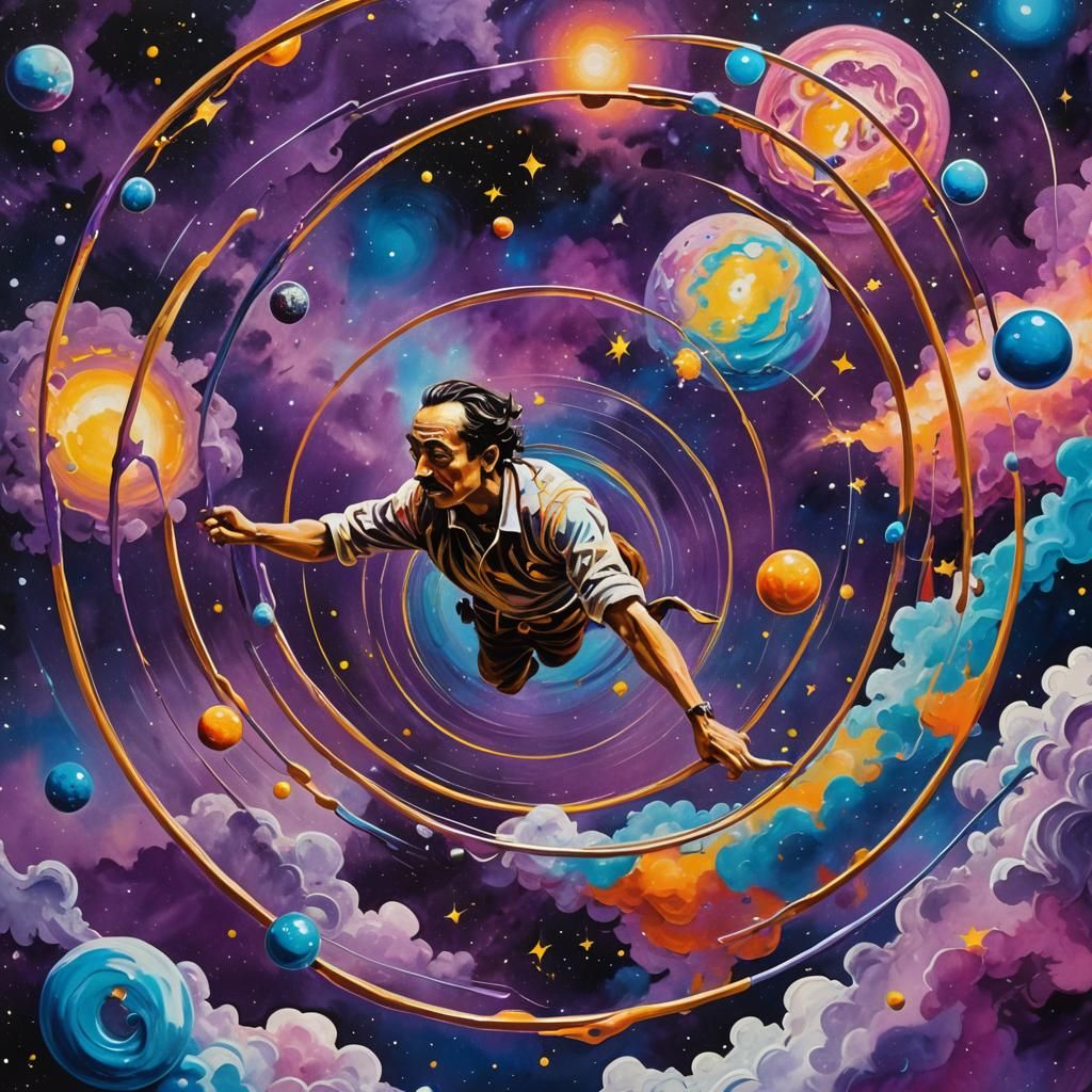 Zero Gravity Hula Hoop in Surreal Graffiti Art