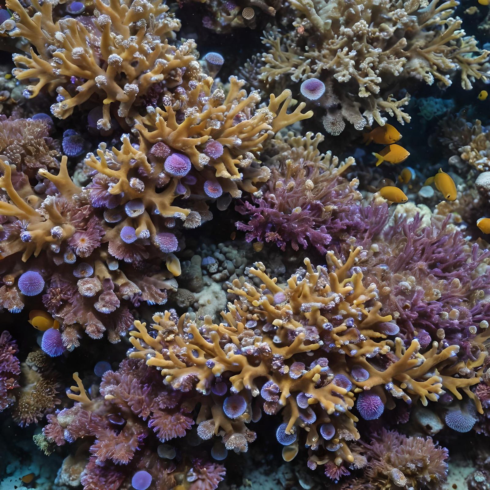 Hyperrealistic Coral Reef Close-Up in HDR