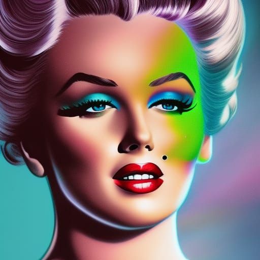 Marilyn Monroe in Pointillist 50s Comic Style