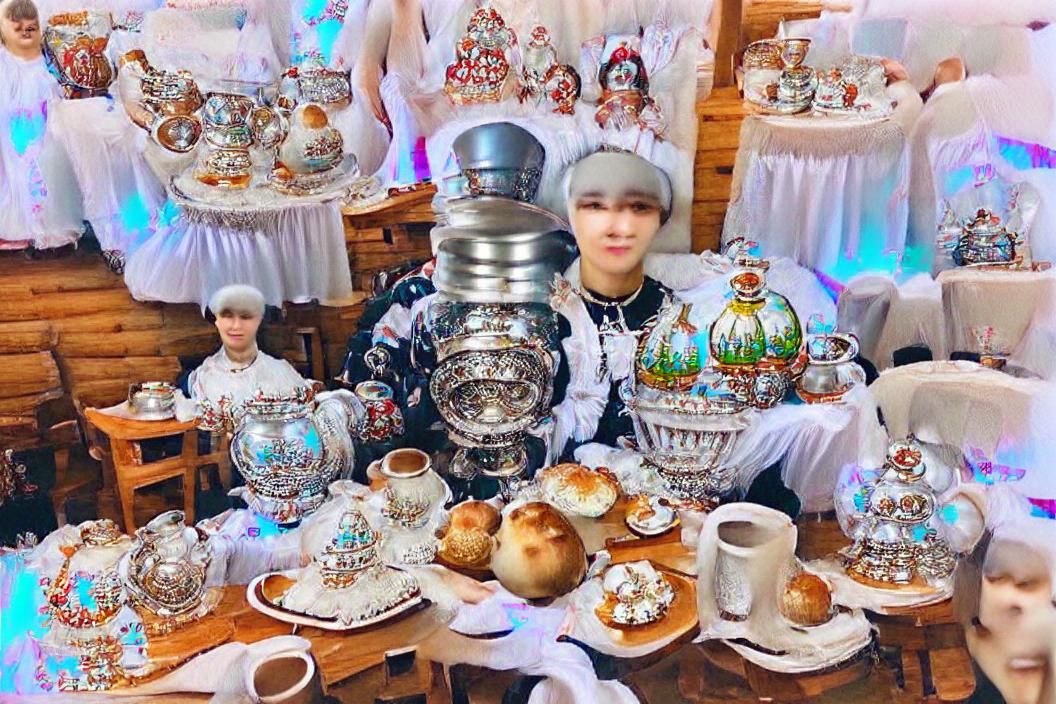 Ethereal Russian Tea Party in Log House