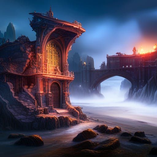 Fantastical Underwater Empire: Detailed Matte Painting