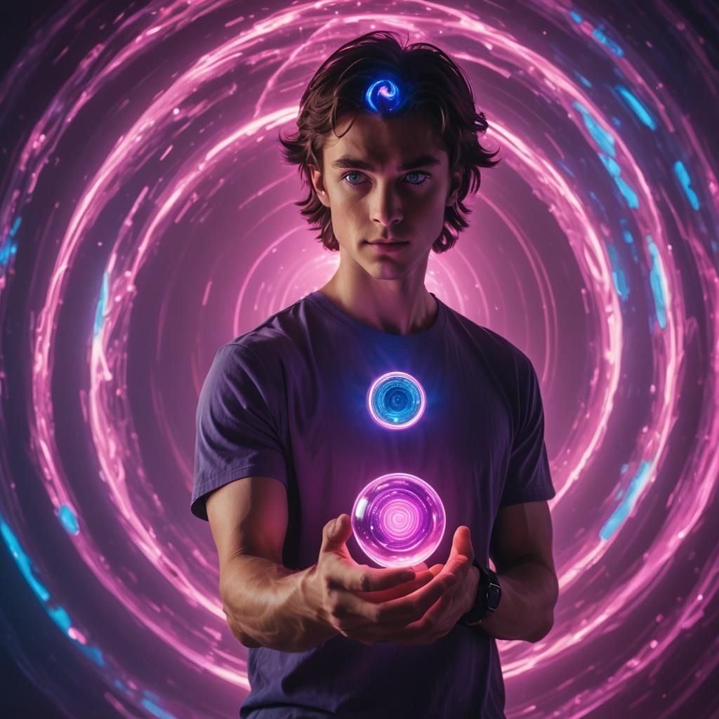 Magical Realism Portrait: Men with Orb and Camera