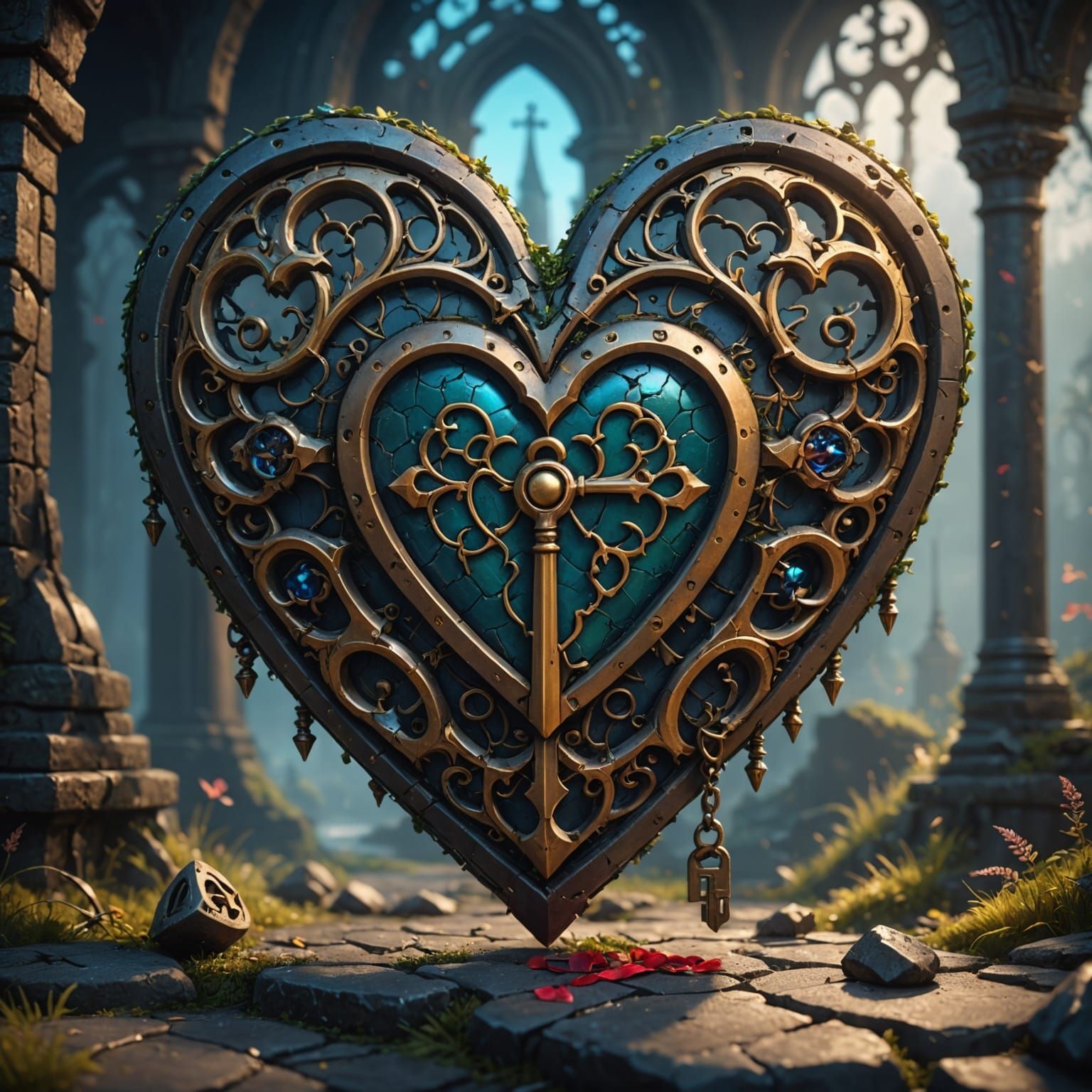 Heart Locked: Detailed Matte Painting in Deep Color