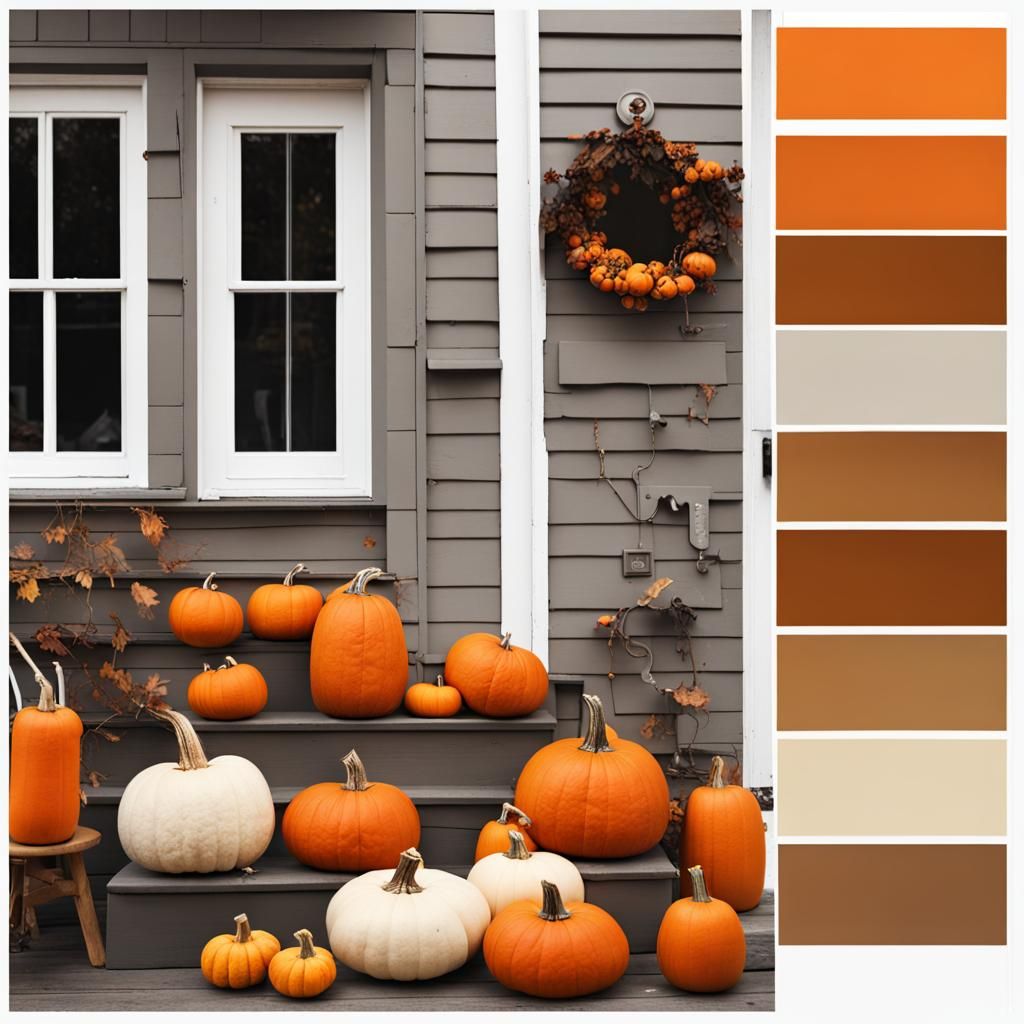 Pumpkin House Mood Board with Warm Color Palette