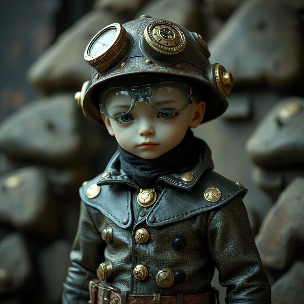 Steampunk Baby Hydra in Cinematic Film Still