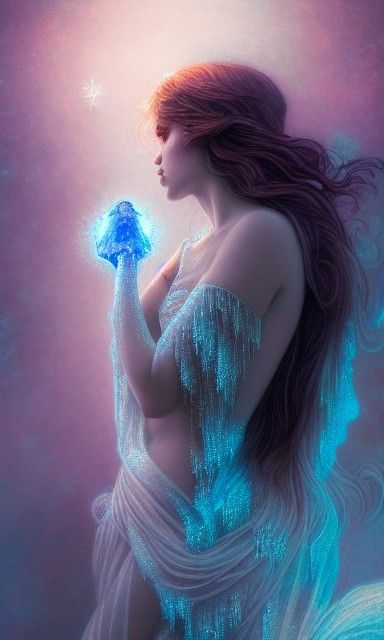 Icy Goddess Disintegrates into Fractal Iridescence