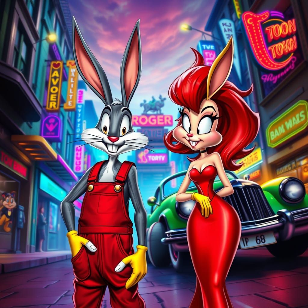 Surreal Toon Town Adventure: Roger and Jessica Rabbit in Vib...