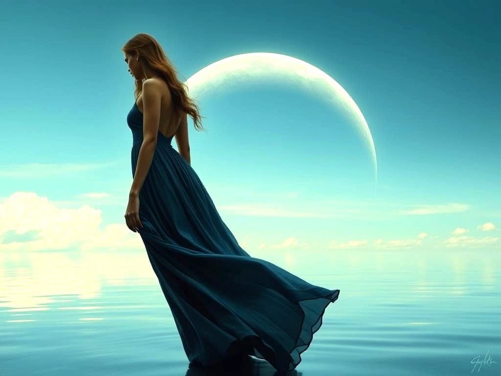 Symbolic Oil Painting: Feminine Strength and Vulnerability