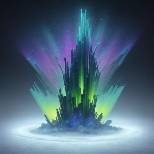 Cosmic Cucumber in Snow, Holographic Illustration