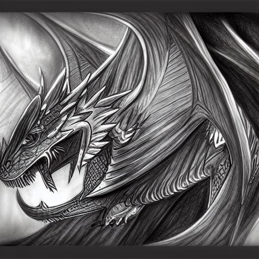 Topaz Dragon Lair: Crystalline Pencil Sketch