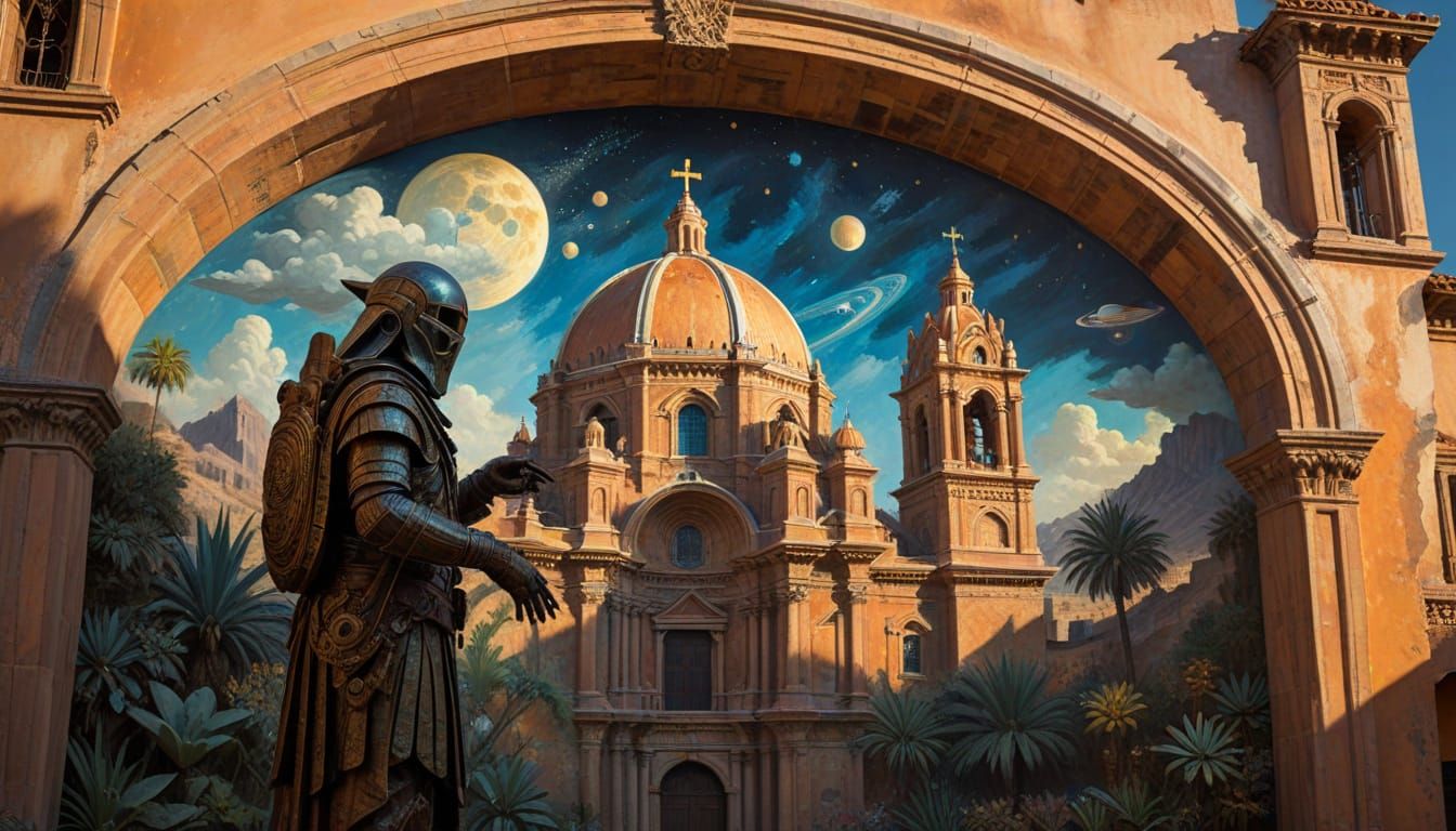 Renaissance Mural Masterpiece in Vibrant Mexican Colors