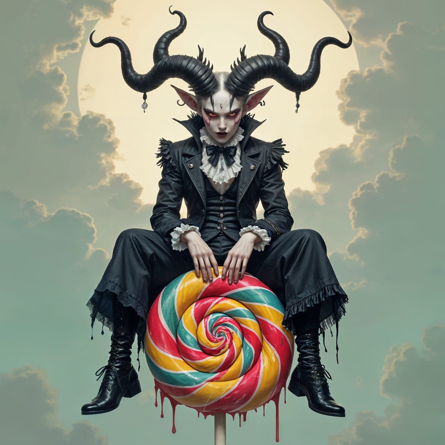 Demonic Creature on Lollipop, in James Jean Style