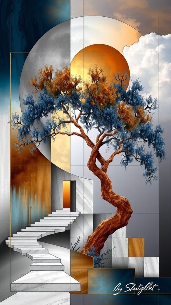 Geometric Staircase, Crooked Tree, and Multiple Moons
