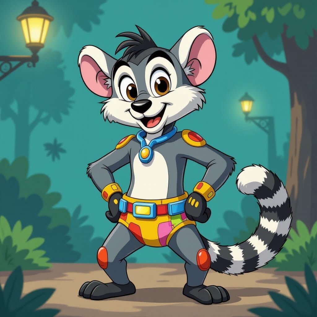 Inspector Gadget's Lemur Sidekick with Gadget Underwear