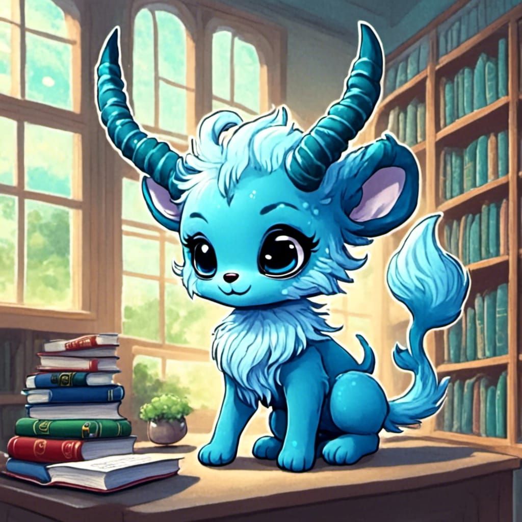 Cute Chibi Wendigo Creature at School