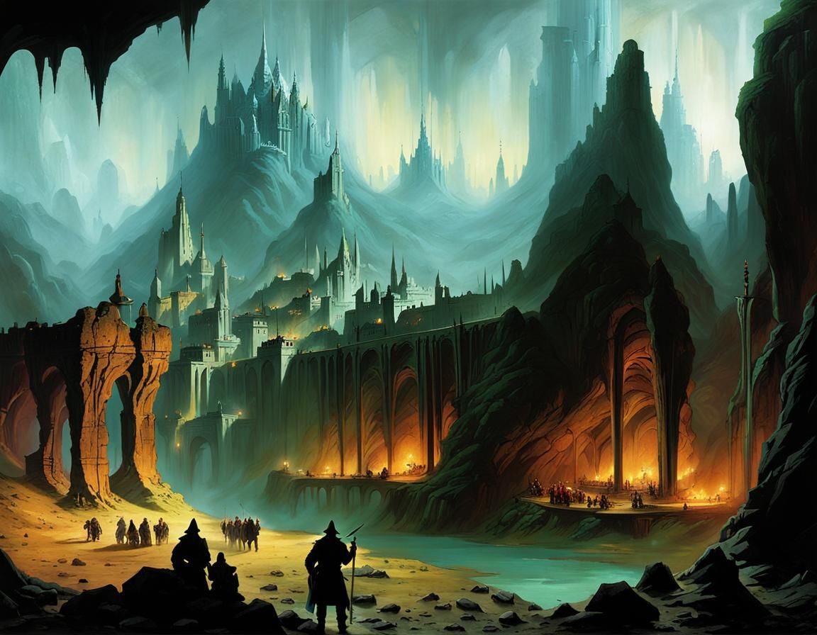 Grimdark Cave City Panorama in 4K