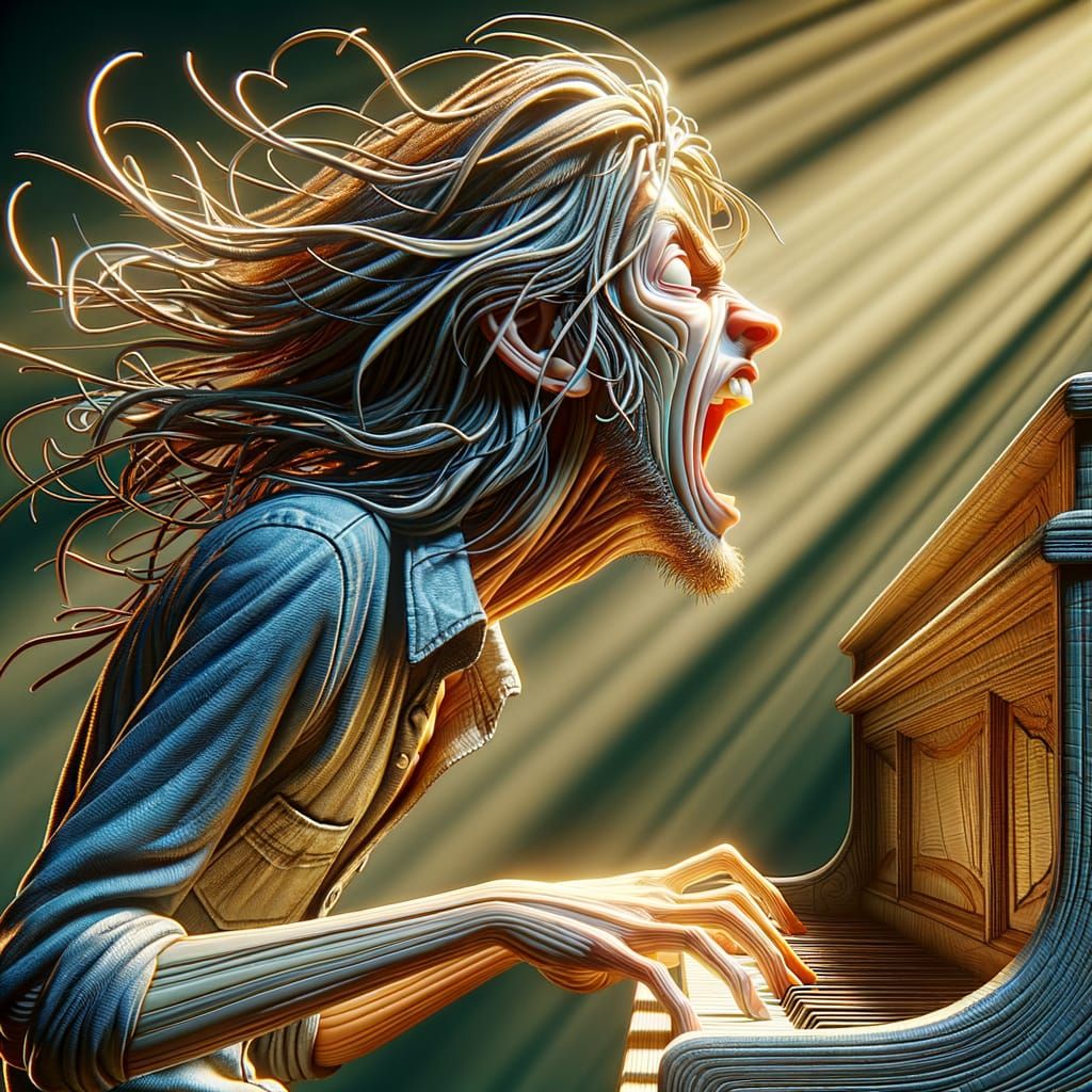 Young Musician's Intense Piano Performance in Graphic Novel ...